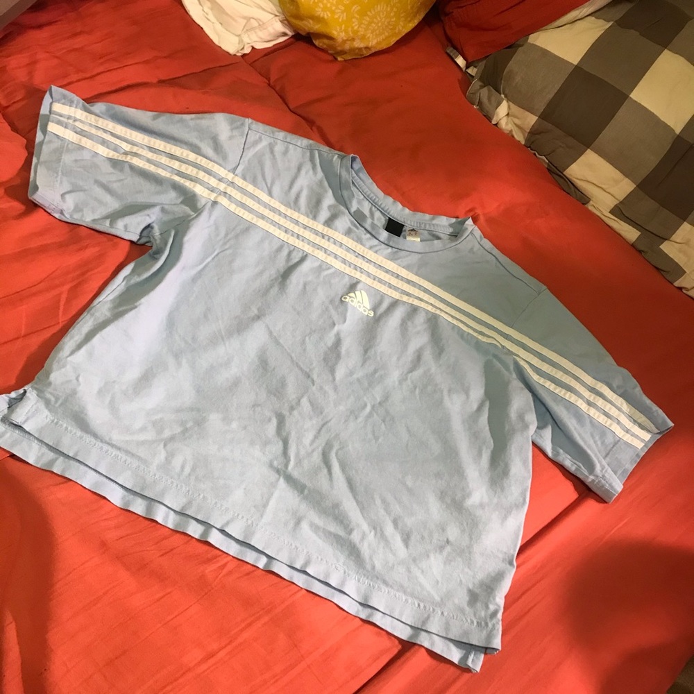 Adidas 3 stripe crop top